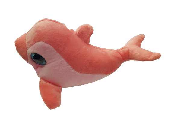 Играчка Делфин, Плюшен, Розов/Син, 22х17 см