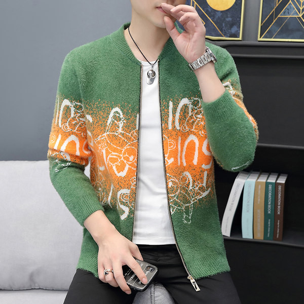 Ежедневна мъжка жилетка с принт и закопчаване с цип