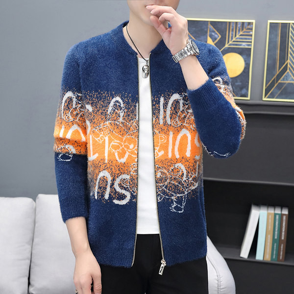 Ежедневна мъжка жилетка с принт и закопчаване с цип