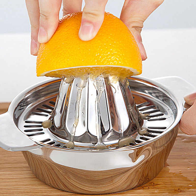 Hordozható citromnarancs kézi gyümölcsprés 304 rozsdamentes acél konyhai tartozékok Eszközök Citrus nyers kézzel préselt gyümölcsléfőző