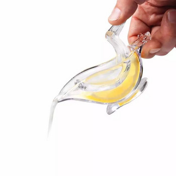Ръчен сок Акрилна щипка за лимон Ръчна изстисквачка за портокал Машина Форма за изстискване на лодка Плодове Кухненски бар Джаджа Домакински инструмент