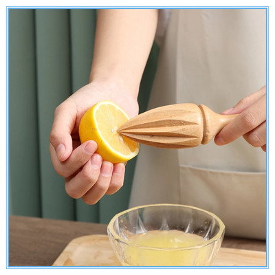 Narancssárga kézi citromfacsaró Mini gyümölcsfacsaró fa citromfacsaró Hordozható kézi facsaró Citruslé prés konyhai eszköz