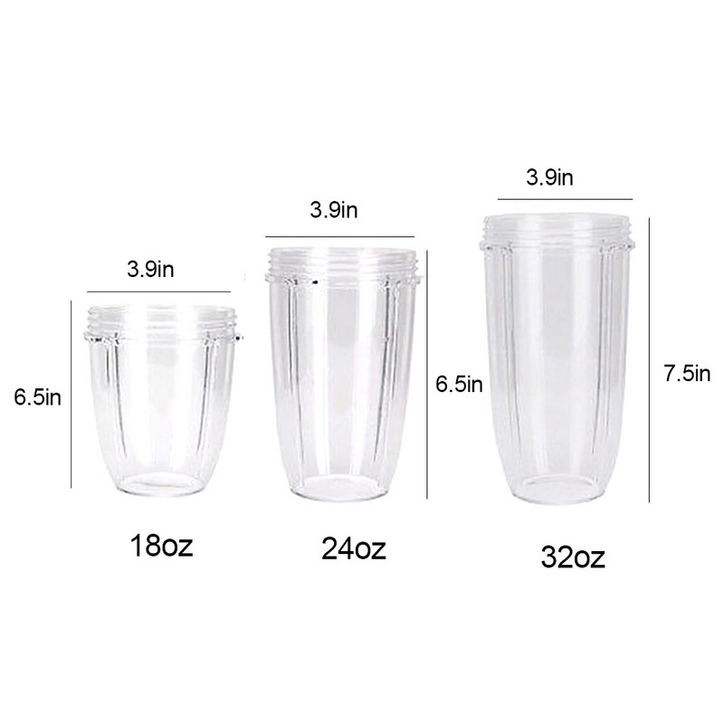 18/24/32oz Пластмасова прозрачна чаша за сокоизстисквачка Резервна чаша за блендер за част от сокоизстисквачка 600/900W NUTRI