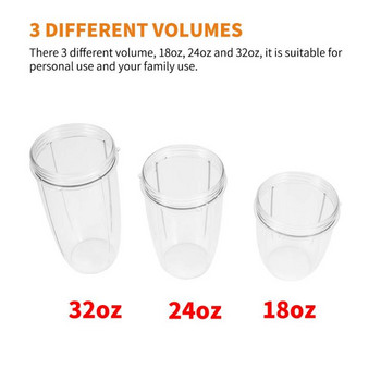 Прозрачна резервна чаша за сокоизстисквачка 18/24/32 унции за части на сокоизстисквачка Nutribullet Чаша за сокоизстисквачка 600 W/900 W Аксесоари за сокоизстисквачка