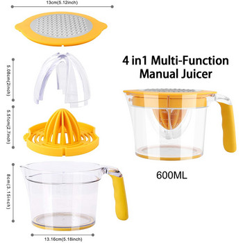 Εγχειρίδιο μηχανής αποχυμωτής πορτοκαλιού Citrus Press Fruit Lemon Squeezer Bottle 600ml Healthy Life Portable Blender Cup Gadgets κουζίνας
