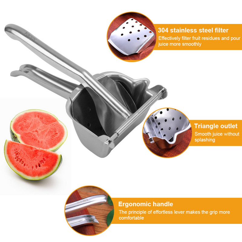304 сокоизстисквачка от неръждаема стомана, преносима преса за зеленчуци, плодове, ръчна сокоизстисквачка, машина за лимон, нар, изцеждаща кухненски инструменти