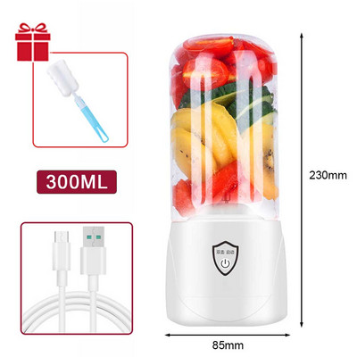 300 ml-es elektromos gyümölcscentrifuga turmixgép USB mini gyümölcskeverők gyümölcscentrifugák gyümölcskivonók élelmiszer turmix többfunkciós gyümölcsléfőző gép