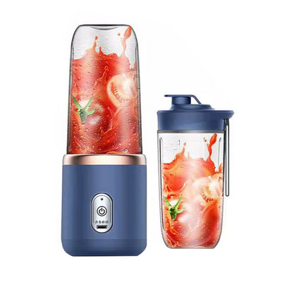 Hordozható, 300 ml-es 6 pengés turmixgép gyümölcscentrifuga csészével és fedéllel Hordozható USB újratölthető kisméretű gyümölcslé-keverőgép