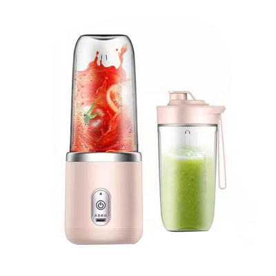 Hordozható, 300 ml-es 6 pengés turmixgép gyümölcscentrifuga csészével és fedéllel Hordozható USB újratölthető kisméretű gyümölcslé-keverőgép