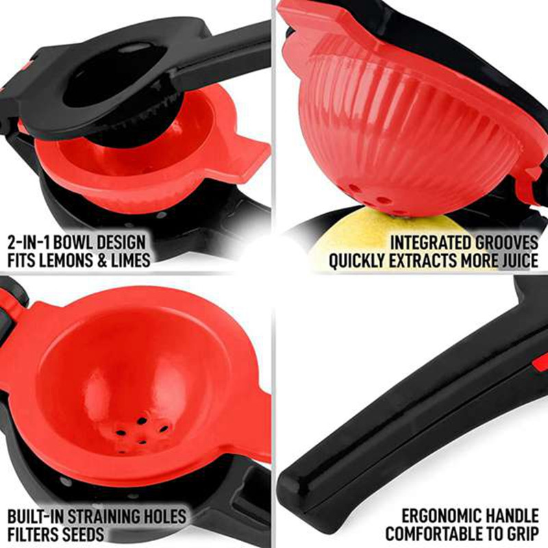 Метална 2-в-1 Лимон Лайм изстисквачка - Ръчна сокоизстисквачка Лимоноизстисквачка - Максимална екстракция Ръчна сокоизстисквачка за цитрусови плодове