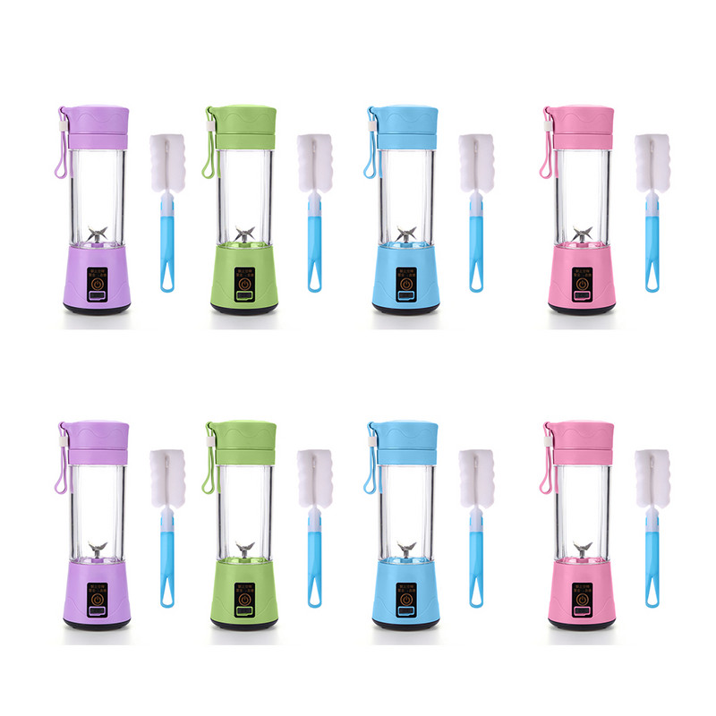 2/6 остриета 380 мл преносима сокоизстисквачка USB акумулаторен блендер за смути мини кухненски робот Персонален блендер блендери за сок