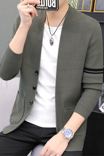 Мъжка жилетка с копчета и дълъг ръкав