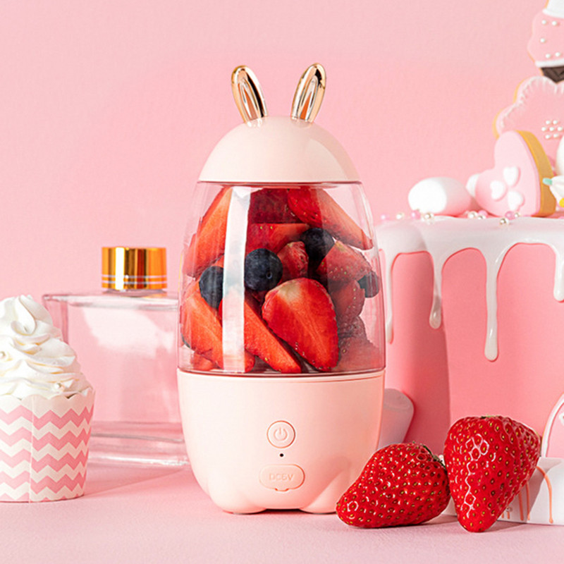 Прекрасен заек Домакинска преносима USB акумулаторна сокоизстисквачка Чаша Блендер за плодове Миксер Преносима мини сокоизстисквачка за плодове кухненски джаджи