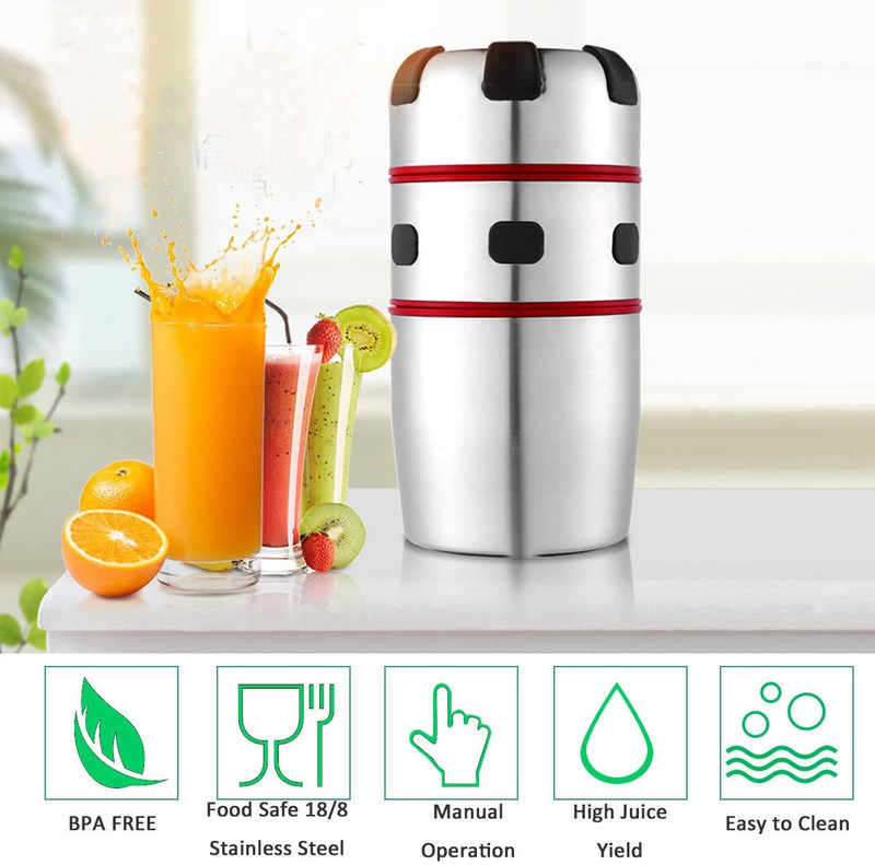 Сокоизстисквачка за цитрусови плодове Ръчна сокоизстисквачка за портокал Преносима ръчна изстисквачка за грейпфрут от неръждаема стомана Въртене на капака Сокоизстисквачка Кухненски инструменти