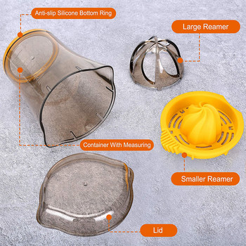 Χειροκίνητο κύπελλο χυμών 2 σε 1 Αποχυμωτής εσπεριδοειδών Λεμόνι πορτοκαλιού φρούτων Χειροπίτης ABS Πλαστικό κύπελλο μέτρησης Ενσωματωμένη ζυγαριά μέτρησης