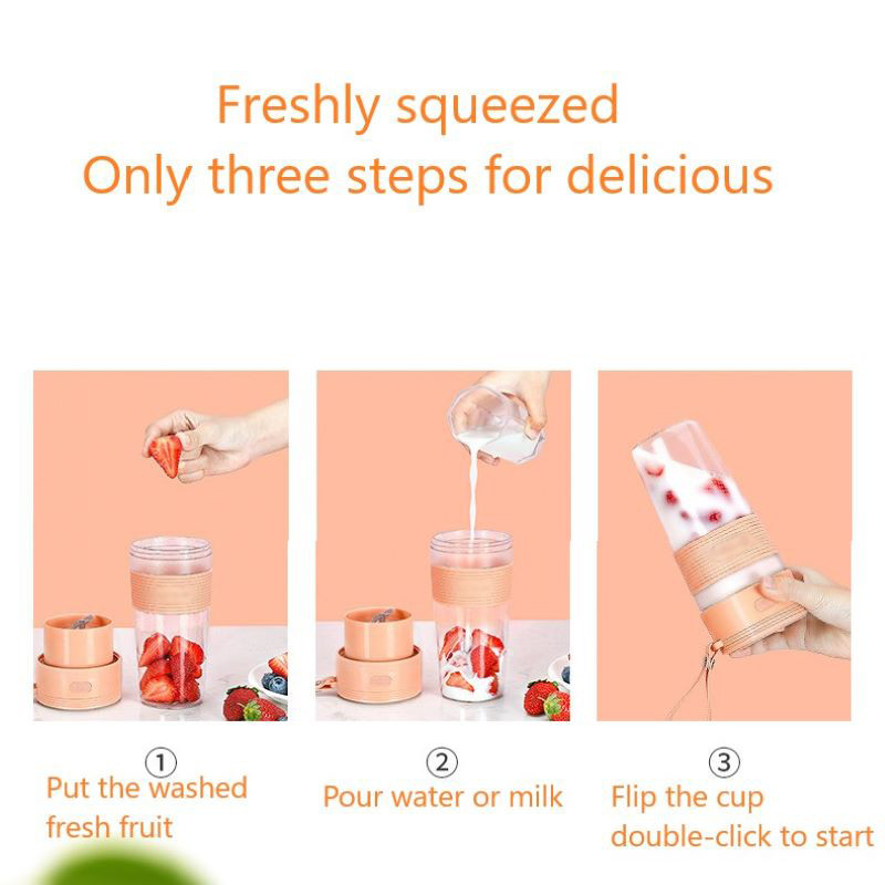 300 мл мини USB акумулаторна преносима електрическа сокоизстисквачка за плодове смути машина блендер машина спортна бутилка многофункционален блендер