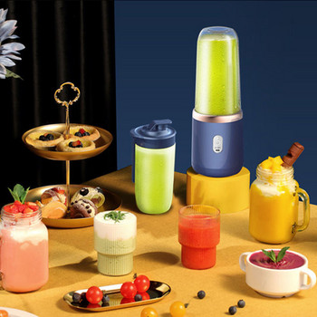 Чаша за сокоизстисквачка с 6 остриета, 400 мл USB чаша за блендер за смутита, мини зареждане, изстисквачка за плодове, миксер за храна, трошачка за лед, преносими безжични сокоизстисквачки
