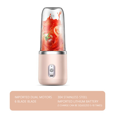 6 pengés gyümölcscentrifuga csésze 400 ml USB turmix turmix csésze mini tölthető gyümölcsfacsaró ételmixer jégdaráló hordozható vezeték nélküli facsaró