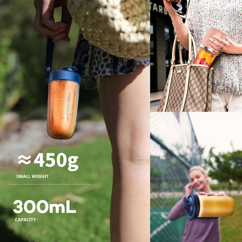 Преносима сокоизстисквачка Блендер 300 мл Електрическа сокоизстисквачка за плодове USB зареждане Лимон Портокал Чаша за изстискване на плодове Смути Блендер Машина