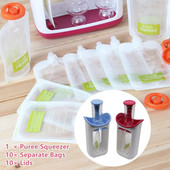 Protable Fruit Food Squeeze Station Baby Fresh Juice ételkészítő tasak püréfacsaró Léadagoló Ételfacsaró Kézi Gyümölcscentrifuga