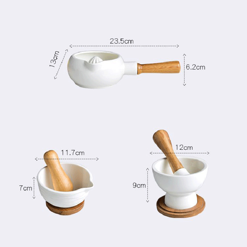 Европейска художествена керамична мелничка за хранителни добавки Baby Western Medicine Смилане на прах Купа за смилане на пюре Домакински ръчна сокоизстисквачка