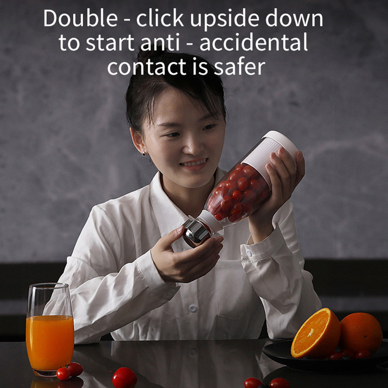 Nešiojamas trintuvas buteliukas apelsinų sulčiaspaudė pieno kokteilių maišytuvas Elektrinis trintuvas šviežių sulčiaspaudių mašina vandens butelių vaisių maišyklės 300 ml