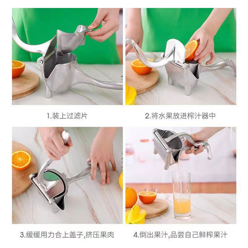 Ръчна сокоизстисквачка Преносима алуминиева сплав Ръчна сокоизстисквачка под налягане Нар Портокал Лимон Захарна тръстика Сок Кухня Инструмент за плодове