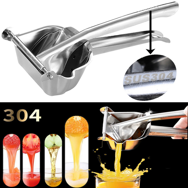 Портокалова сокоизстисквачка Преса за сок Процесор Нар Ябълка Инструмент за плодове Ръчна сокоизстисквачка от неръждаема стомана 304 Лимон Цитрус Изстисквачка за портокал