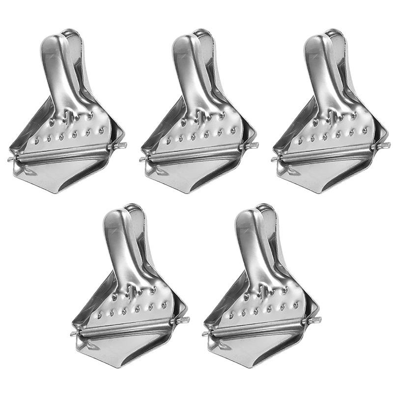 5Pcs Ръчна изстисквачка от неръждаема стомана: Изстисквачка за лимони Малка сокоизстисквачка за цитрусови плодове с дръжка Чучур за наливане Портокал Лимон Преса за плодове Инструменти