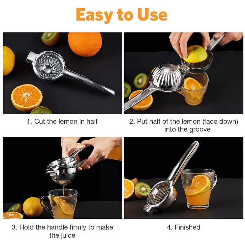 Ръчна изстисквачка за лимони от неръждаема стомана Домакинска щипка за лимон Сокоизстисквачка за цитрусови плодове Ръчна сокоизстисквачка за портокали Кухненски инструменти Преса за плодове