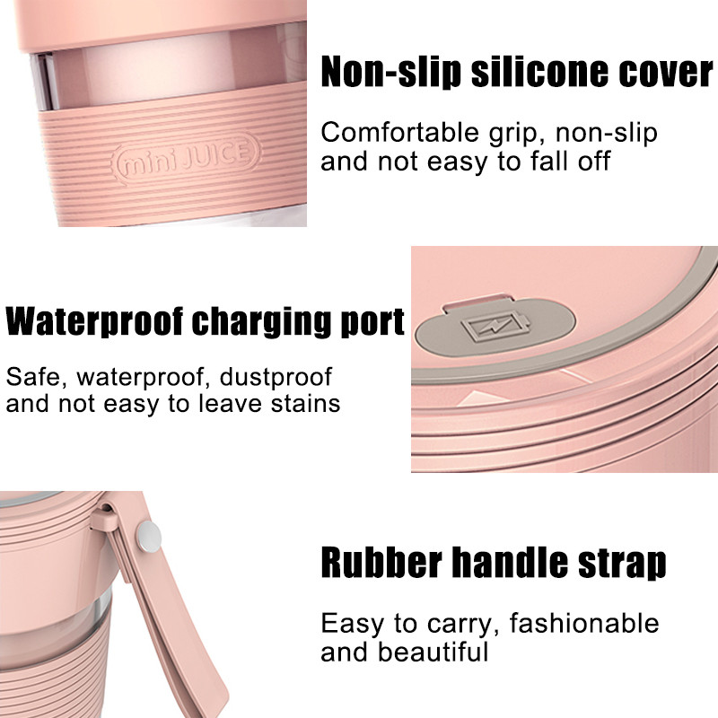 300 ml Преносим миксер Чаша за сокоизстисквачка Електрически блендер за втечняване Плодов процесор Акумулаторен миксер Бърз сок за Кухня за пътуване