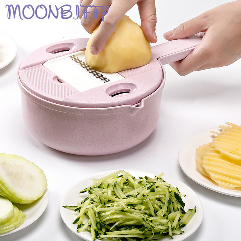 Daržovių vaisių pjaustyklės rinkinys su kiaušinių skirstytuvu, daugiafunkcis kiaurasamtis virtuvės reikmenims Naudingas daržovių smulkintuvas