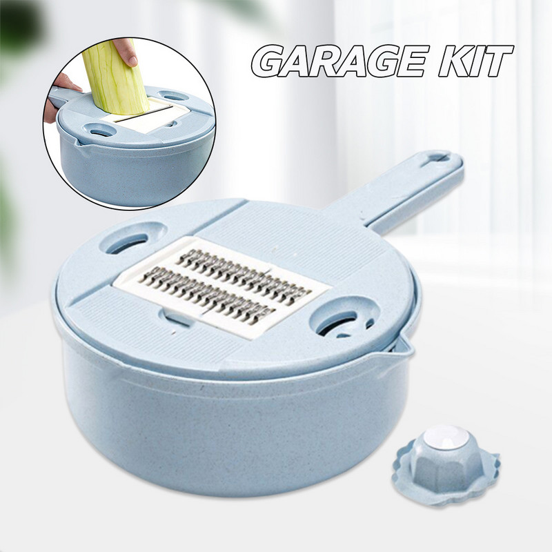 Daržovių vaisių pjaustyklės rinkinys su kiaušinių skirstytuvu, daugiafunkcis kiaurasamtis virtuvės reikmenims Naudingas daržovių smulkintuvas