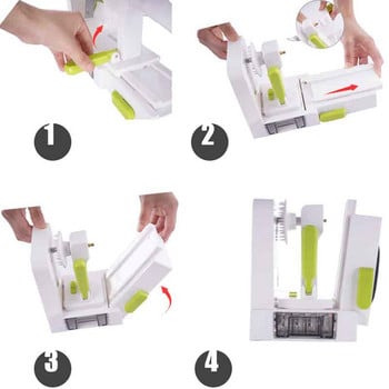 4 Blade Vegetable Spiralizer Folding Veggie Pasta & Spaghetti Potato Vegetable Spiral Cutter Κολοκυθάκια σε φέτες