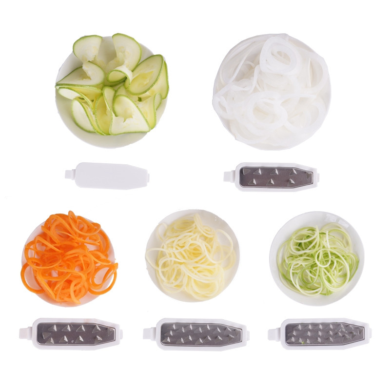 4 peilių daržovių spiralizatorius sulankstomas daržovių makaronų ir spagečių bulvių spiralinis daržovių pjaustytuvas cukinijų pjaustyklė