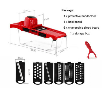 Мултифункционално ренде за зеленчуци, белачка за белене и нарязване на зеленчуци, острие от неръждаема стомана, кухненски инструмент, ръчен слайсер