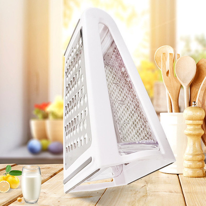 Двустранни остриета Ренде за сирене и зеленчуци Морков Резачка за краставици Резачка Кутия Контейнер Кухненски прибори Неръждаема кутия Кухненски инструмент