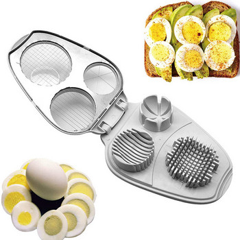 Πολυλειτουργικός κόφτης αυγών 3 σε 1 Πολυλειτουργικός κόφτης αυγών από ανοξείδωτο ατσάλι Slicer Sectioner Mold σε σχήμα λουλουδιού Μεσημεριανό Meat Cutter Gadgets κουζίνας