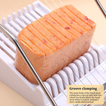 Μεσημεριανό Meat Slicer 304 Ενισχυμένο από ανοξείδωτο ατσάλι βραστά αυγά φρούτων Soft Cheese Slicer Spam Cutter