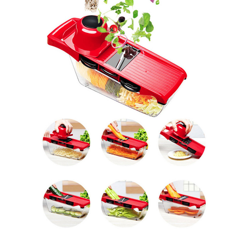 Резачка за зеленчуци Myvit със стоманено острие Мандолинна резачка Белачка за картофи Ренде за моркови и сирене Резачка за зеленчуци Кухненски аксесоари