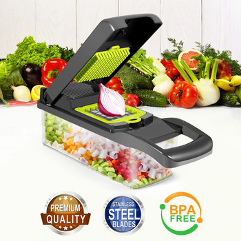 Πολυλειτουργικός κόφτης λαχανικών 8 σε 1 Gadgets Safe Mandoline Kitchen Slicer Salad Chopper Potato Slicer Αξεσουάρ κουζίνας