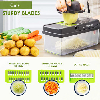 Πολυλειτουργικός κόφτης λαχανικών 8 σε 1 Gadgets Safe Mandoline Kitchen Slicer Salad Chopper Potato Slicer Αξεσουάρ κουζίνας