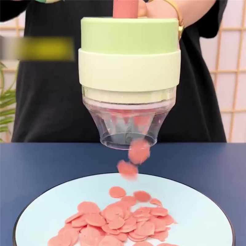 Višenamjenski električni mini rotirajući set za rezanje povrća Sjeckalica Rezač za krumpir Rende za voće Rezač za limun Kuhinjski pribor