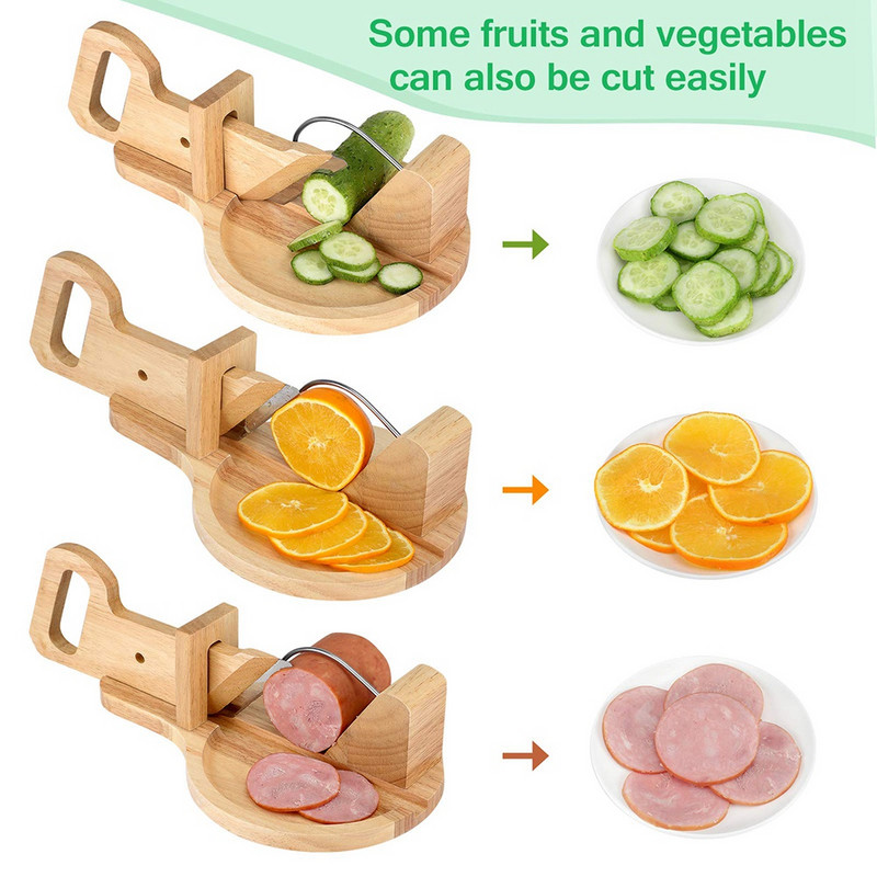 Drvena giljotina za kobasice Rezač mesa s oštricom amp; Sigurnosni klin za zaključavanje, rezači hrane Kuhinjski dodatak za dom