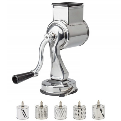 Flow New Potato Slicer Shredder Μύλος Περιστροφικός τρίφτης τυριών Λεπίδες από ανοξείδωτο χάλυβα Μανιβέλα χειρός περιστρέφει τον κόφτη Easy Clean 5 σε 1