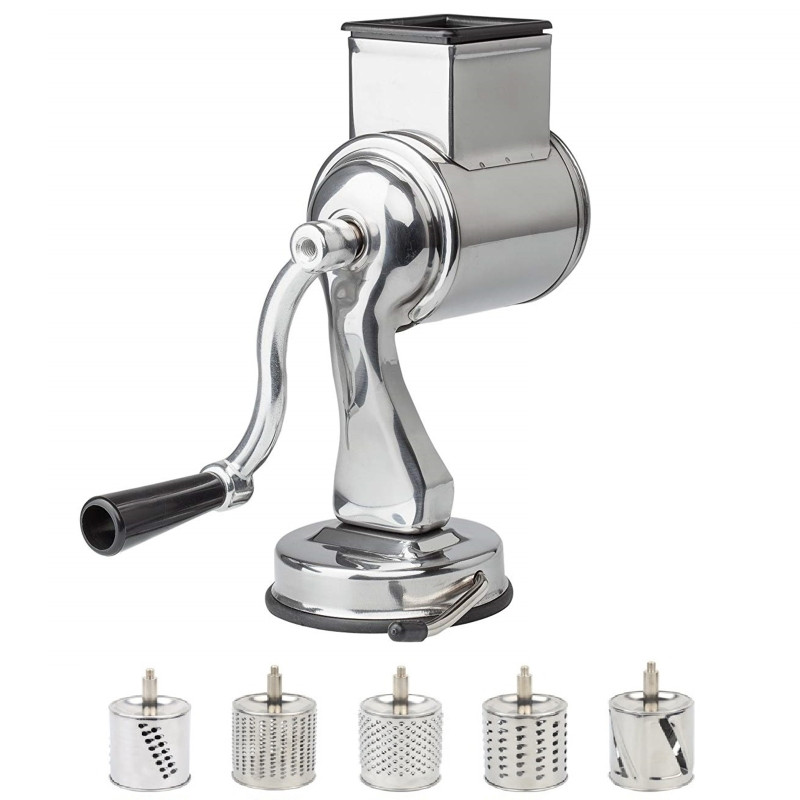 Flow New Sjeckalica za krumpir Sjeckalica Rotirajuća ribalica za sir Oštrice od nehrđajućeg čelika Ručna poluga Sjeckalica za jednostavno čišćenje 5 u 1