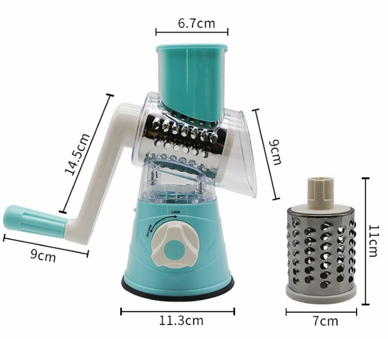 Kreativni 3 u 1 ribež za rezanje povrća, ručni rezač krumpira, mrkve, plastični ribež za sir, oštrica od nehrđajućeg čelika, kuhinjski alati