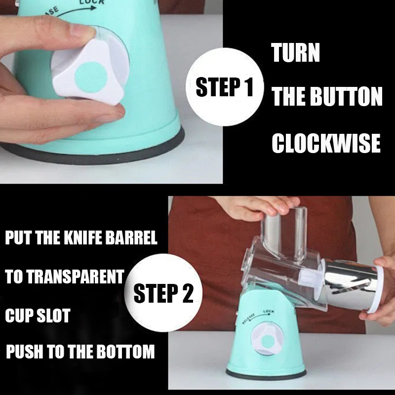 Kreativni 3 u 1 ribež za rezanje povrća, ručni rezač krumpira, mrkve, plastični ribež za sir, oštrica od nehrđajućeg čelika, kuhinjski alati