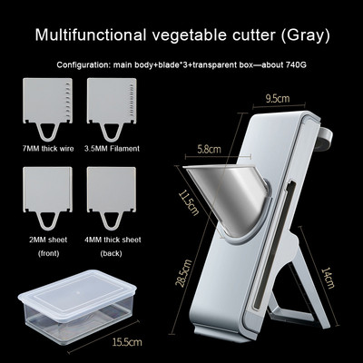 LEDFRE Manual Slicer Multifunctional Vegetable Cutter Household Manual Slicer Manual Potato Shreds Cutting Artifact The LF72003