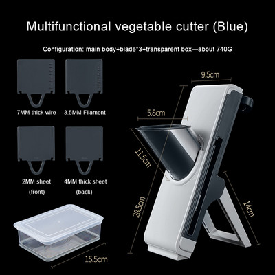 LEDFRE Manual Slicer Multifunctional Vegetable Cutter Household Manual Slicer Manual Potato Shreds Cutting Artifact The LF72003